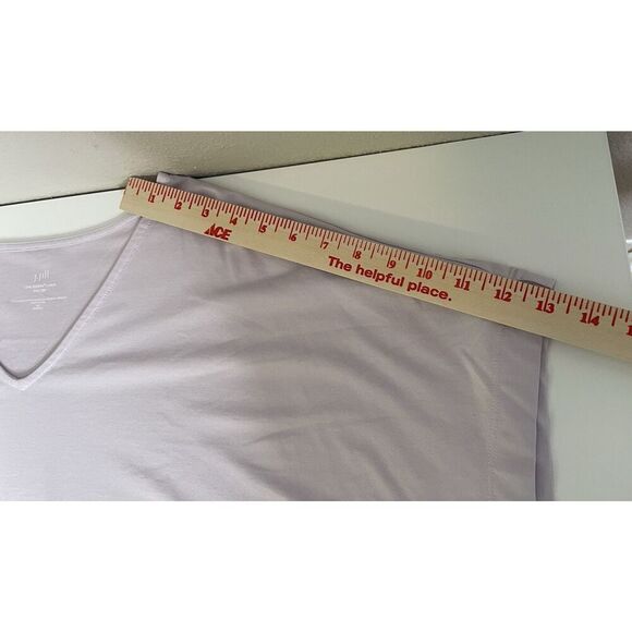 J.Jill Plus Size 3X Luxe SuPima Cotton V-Neck Easy Tee Shirt SS Lavender #6 - Picture 5 of 6